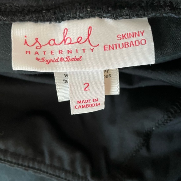 Ingrid & Isabel Crossover Panel Maternity Skinny Jeans in Black, Size 2 - Picture 5 of 6